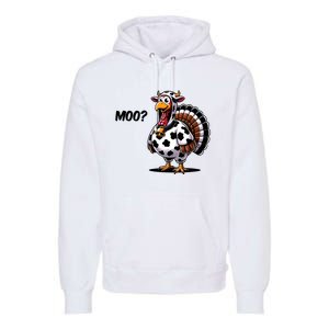 Turkey Moo Cow Funny Thanksgiving Premium Hoodie