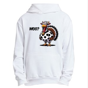 Turkey Moo Cow Funny Thanksgiving Urban Pullover Hoodie