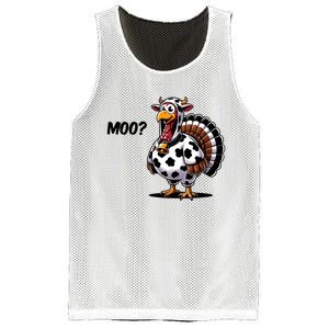 Turkey Moo Cow Funny Thanksgiving Mesh Reversible Basketball Jersey Tank