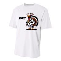 Turkey Moo Cow Funny Thanksgiving Performance Sprint T-Shirt