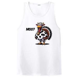 Turkey Moo Cow Funny Thanksgiving PosiCharge Competitor Tank