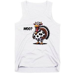 Turkey Moo Cow Funny Thanksgiving Tank Top