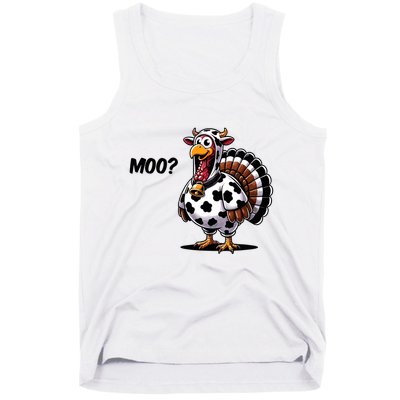 Turkey Moo Cow Funny Thanksgiving Tank Top