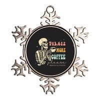 T43.612 More Coffee Please Medical Coder Skeleton Halloween Metallic Star Ornament