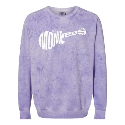 The M.O.N.K.E.E.S Classic White Guitar Logo Black Colorblast Crewneck Sweatshirt