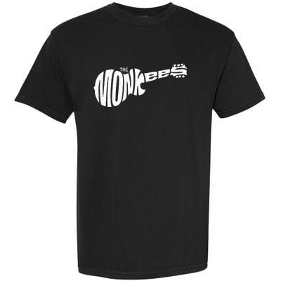 The M.O.N.K.E.E.S Classic White Guitar Logo Black Garment-Dyed Heavyweight T-Shirt