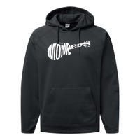 The M.O.N.K.E.E.S Classic White Guitar Logo Black Performance Fleece Hoodie