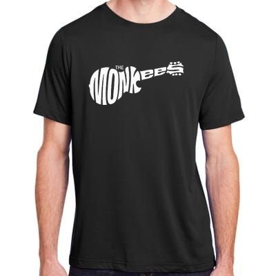 The M.O.N.K.E.E.S Classic White Guitar Logo Black Adult ChromaSoft Performance T-Shirt