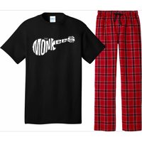 The M.O.N.K.E.E.S Classic White Guitar Logo Black Pajama Set