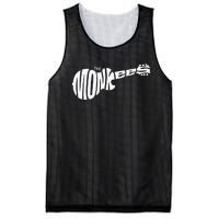 The M.O.N.K.E.E.S Classic White Guitar Logo Black Mesh Reversible Basketball Jersey Tank