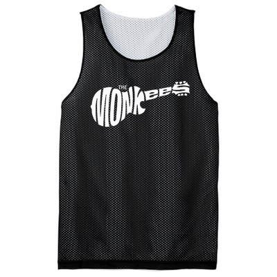 The M.O.N.K.E.E.S Classic White Guitar Logo Black Mesh Reversible Basketball Jersey Tank