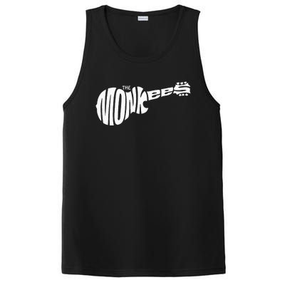 The M.O.N.K.E.E.S Classic White Guitar Logo Black PosiCharge Competitor Tank