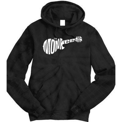 The M.O.N.K.E.E.S Classic White Guitar Logo Black Tie Dye Hoodie