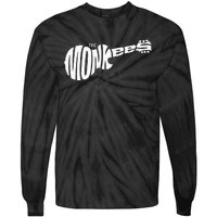 The M.O.N.K.E.E.S Classic White Guitar Logo Black Tie-Dye Long Sleeve Shirt