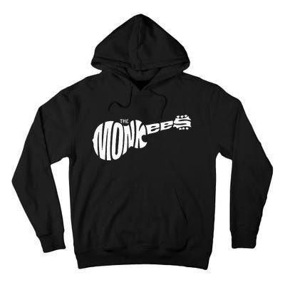 The M.O.N.K.E.E.S Classic White Guitar Logo Black Tall Hoodie