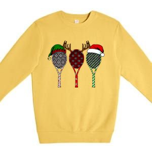 Tennis Merry Chistmas 3 Tennis Racket Christmas Premium Crewneck Sweatshirt