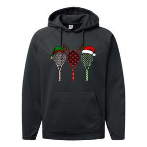 Tennis Merry Chistmas 3 Tennis Racket Christmas Performance Fleece Hoodie