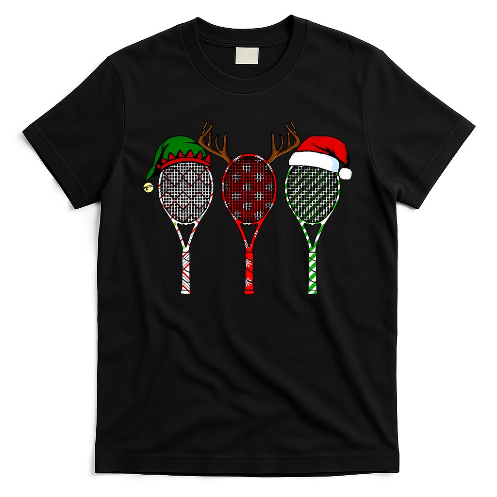 Tennis Merry Chistmas 3 Tennis Racket Christmas T-Shirt