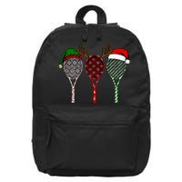 Tennis Merry Chistmas 3 Tennis Racket Christmas 16 in Basic Backpack