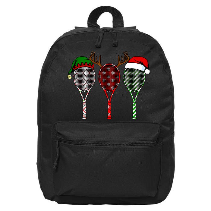 Tennis Merry Chistmas 3 Tennis Racket Christmas 16 in Basic Backpack