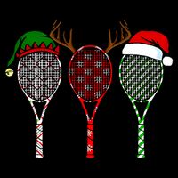Tennis Merry Chistmas 3 Tennis Racket Christmas 16 in Basic Backpack