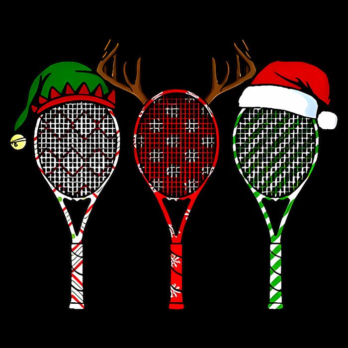 Tennis Merry Chistmas 3 Tennis Racket Christmas 16 in Basic Backpack