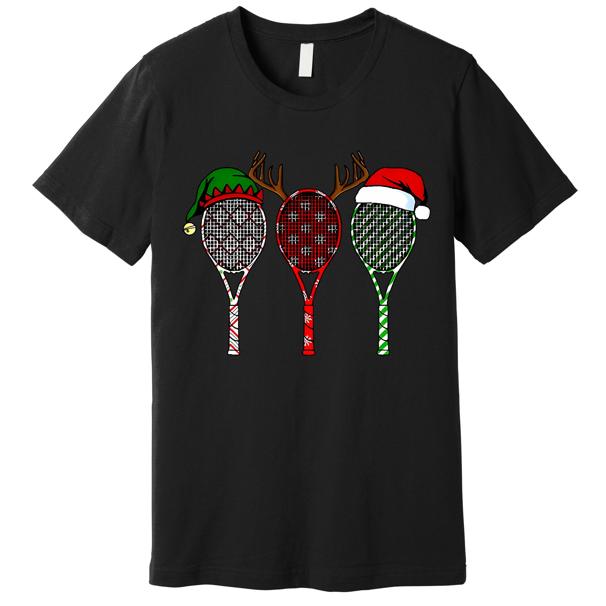 Tennis Merry Chistmas 3 Tennis Racket Christmas Premium T-Shirt