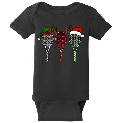 Tennis Merry Chistmas 3 Tennis Racket Christmas Baby Bodysuit