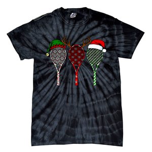 Tennis Merry Chistmas 3 Tennis Racket Christmas Tie-Dye T-Shirt