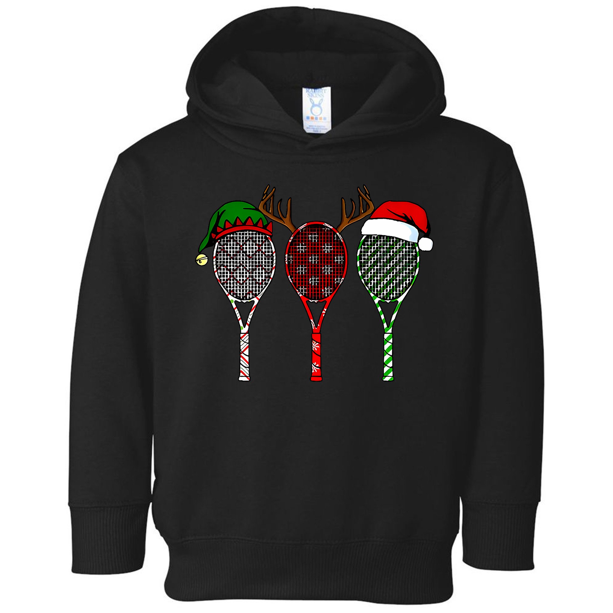 Tennis Merry Chistmas 3 Tennis Racket Christmas Toddler Hoodie