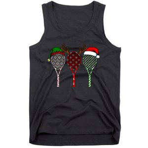 Tennis Merry Chistmas 3 Tennis Racket Christmas Tank Top