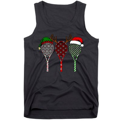 Tennis Merry Chistmas 3 Tennis Racket Christmas Tank Top
