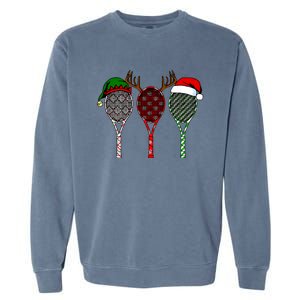 Tennis Merry Chistmas 3 Tennis Racket Christmas Garment-Dyed Sweatshirt