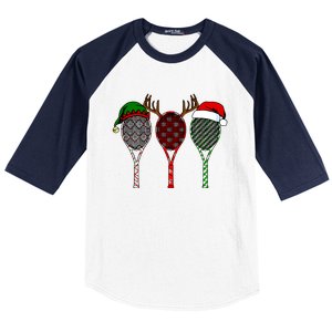 Tennis Merry Chistmas 3 Tennis Racket Christmas Baseball Sleeve Shirt