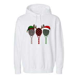 Tennis Merry Chistmas 3 Tennis Racket Christmas Garment-Dyed Fleece Hoodie