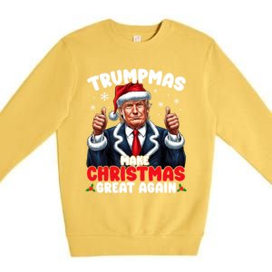 Trumpmas Make Christmas Great Again Santa Claus Donald Trump Cool Gift Premium Crewneck Sweatshirt