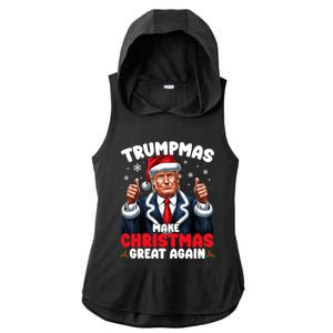 Trumpmas Make Christmas Great Again Santa Claus Donald Trump Cool Gift Ladies PosiCharge Tri-Blend Wicking Draft Hoodie Tank