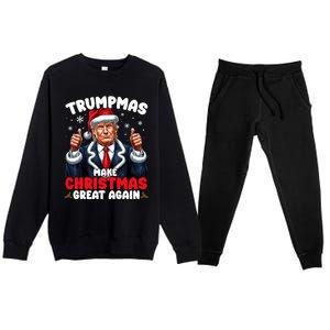 Trumpmas Make Christmas Great Again Santa Claus Donald Trump Cool Gift Premium Crewneck Sweatsuit Set