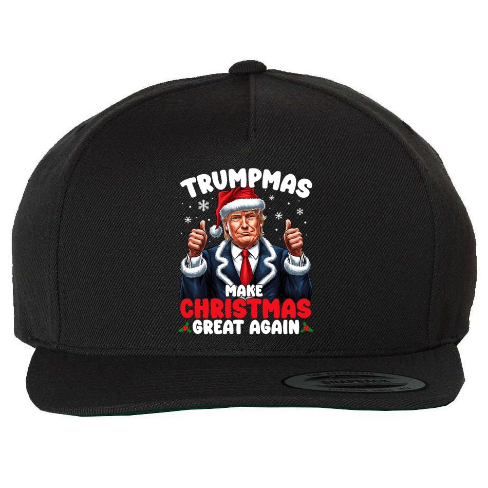 Trumpmas Make Christmas Great Again Santa Claus Donald Trump Cool Gift Wool Snapback Cap