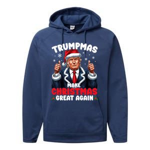 Trumpmas Make Christmas Great Again Santa Claus Donald Trump Cool Gift Performance Fleece Hoodie