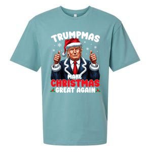 Trumpmas Make Christmas Great Again Santa Claus Donald Trump Cool Gift Sueded Cloud Jersey T-Shirt