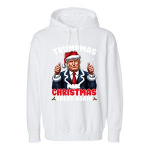 Trumpmas Make Christmas Great Again Santa Claus Donald Trump Cool Gift Garment-Dyed Fleece Hoodie