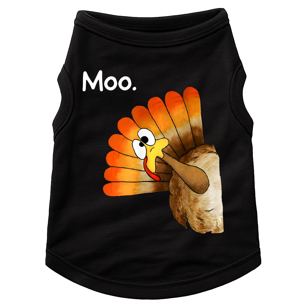 Turkey Moo Cow Funny Thanksgiving Doggie Tank
