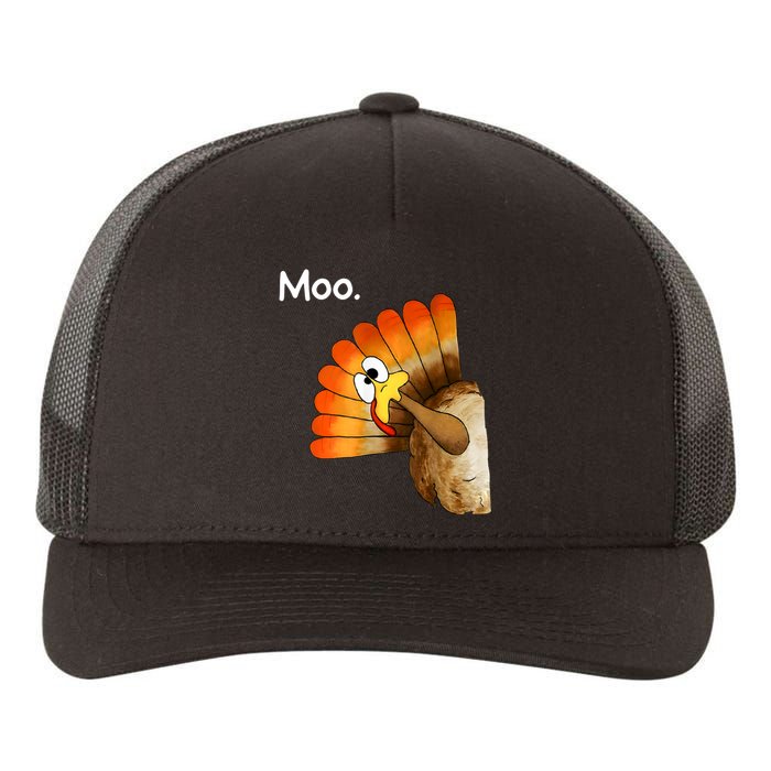 Turkey Moo Cow Funny Thanksgiving Yupoong Adult 5-Panel Trucker Hat