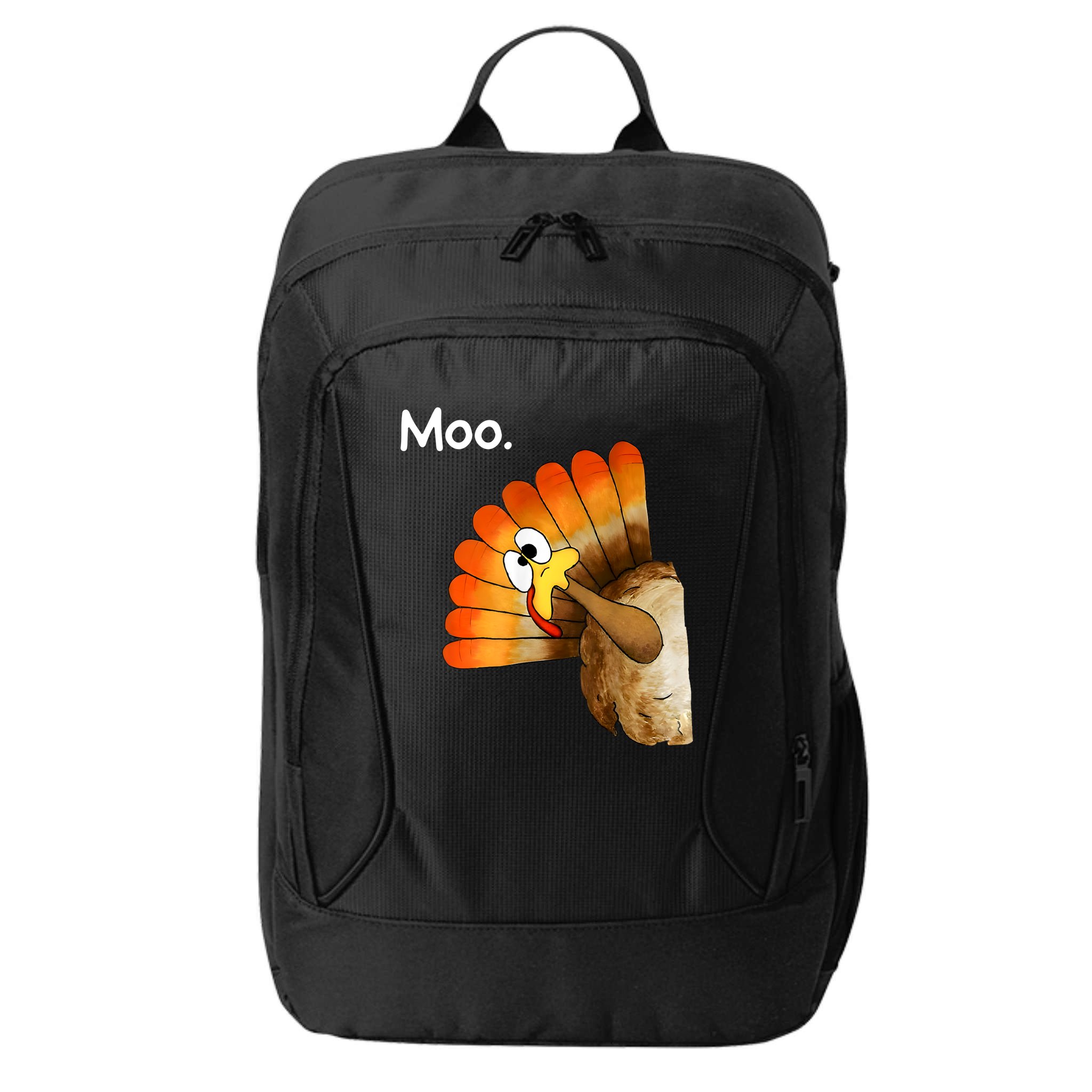 Turkey Moo Cow Funny Thanksgiving City Backpack