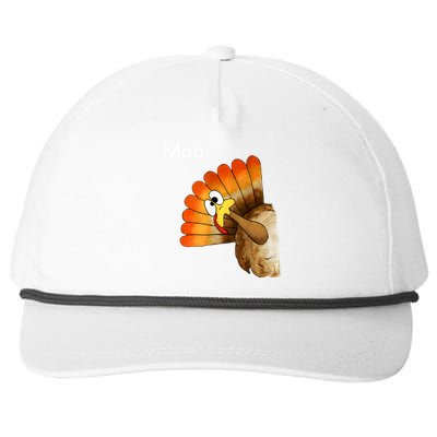 Turkey Moo Cow Funny Thanksgiving Snapback Five-Panel Rope Hat