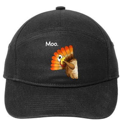 Turkey Moo Cow Funny Thanksgiving 7-Panel Snapback Hat