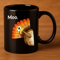 Turkey Moo Cow Funny Thanksgiving 11oz C Handle Ceramic Mug