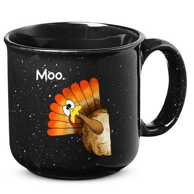 Turkey Moo Cow Funny Thanksgiving 15oz Campfire Ceramic Mug