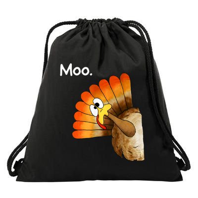 Turkey Moo Cow Funny Thanksgiving Drawstring Bag